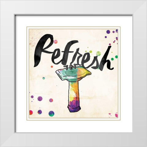 Refresh Colorful Sink White Modern Wood Framed Art Print with Double Matting by Grey, Jace