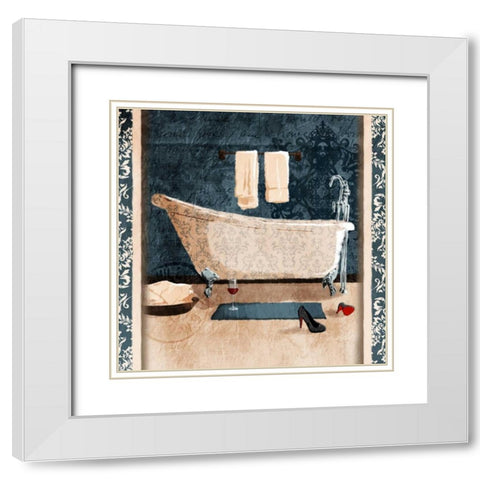 Relaxation Tub White Modern Wood Framed Art Print with Double Matting by Grey, Jace