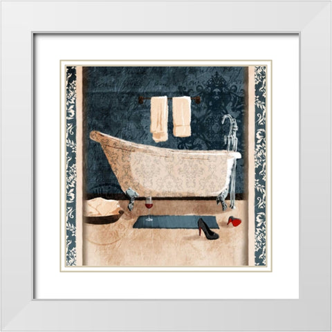 Relaxation Tub White Modern Wood Framed Art Print with Double Matting by Grey, Jace