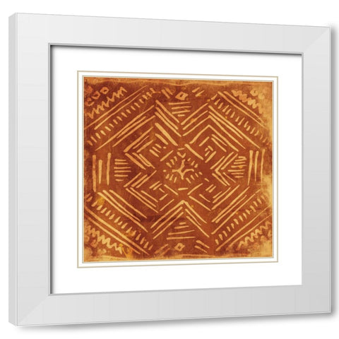 Tribal Sketch White Modern Wood Framed Art Print with Double Matting by Grey, Jace