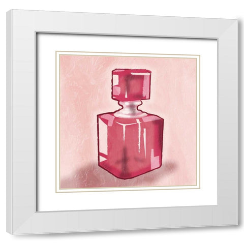 Pink Perfume White Modern Wood Framed Art Print with Double Matting by Grey, Jace