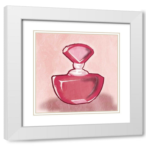 Pink Perfume Mate White Modern Wood Framed Art Print with Double Matting by Grey, Jace