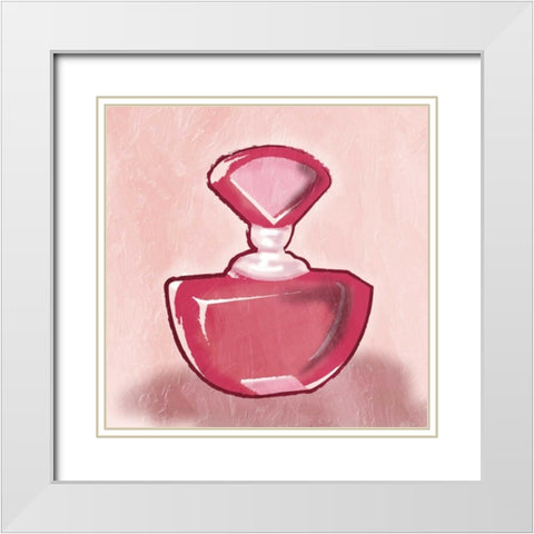 Pink Perfume Mate White Modern Wood Framed Art Print with Double Matting by Grey, Jace