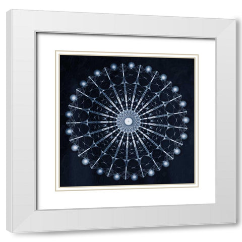 Circular Shibori White Modern Wood Framed Art Print with Double Matting by Grey, Jace