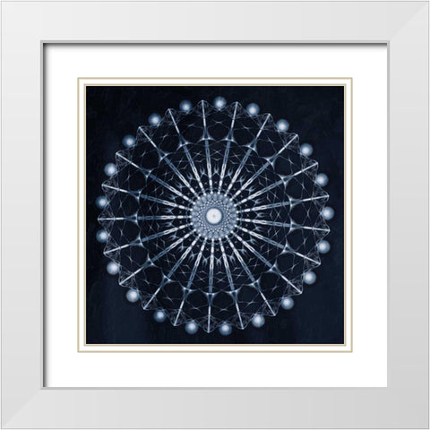 Circular Shibori White Modern Wood Framed Art Print with Double Matting by Grey, Jace