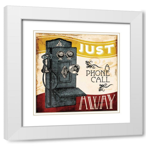 Just A Phone White Modern Wood Framed Art Print with Double Matting by Grey, Jace