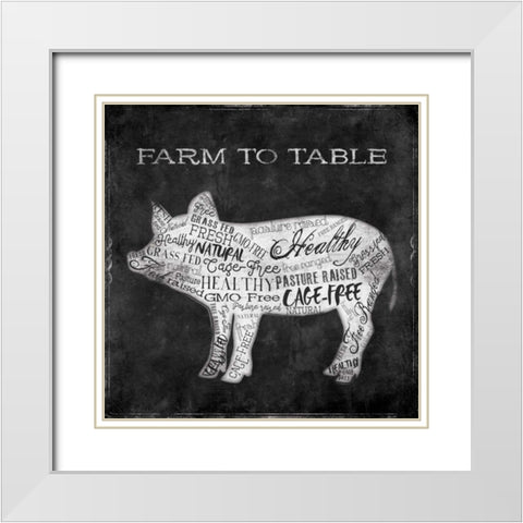 Farm To Pig White Modern Wood Framed Art Print with Double Matting by Grey, Jace