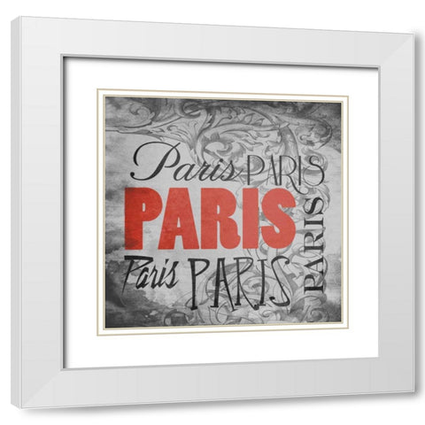 Paris Victorian White Modern Wood Framed Art Print with Double Matting by Grey, Jace