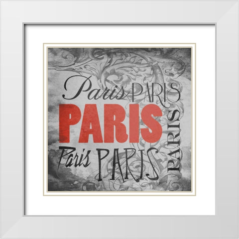 Paris Victorian White Modern Wood Framed Art Print with Double Matting by Grey, Jace