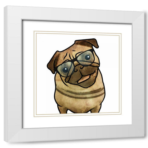 Dull Elton White Modern Wood Framed Art Print with Double Matting by Grey, Jace