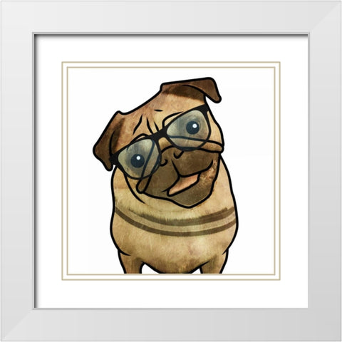 Dull Elton White Modern Wood Framed Art Print with Double Matting by Grey, Jace