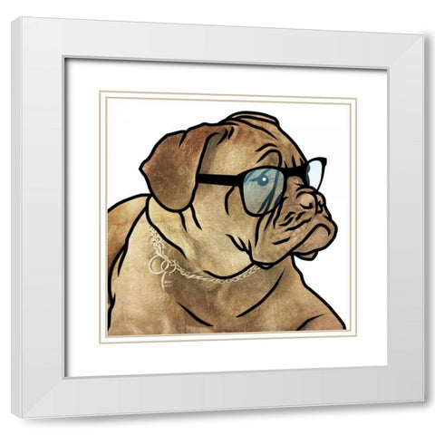 Dull Henry White Modern Wood Framed Art Print with Double Matting by Grey, Jace