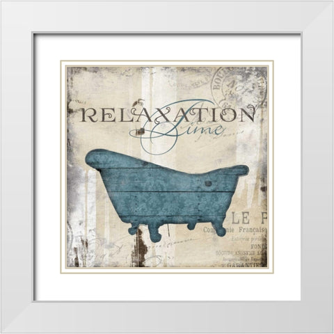 Relaxation Time White Modern Wood Framed Art Print with Double Matting by Grey, Jace
