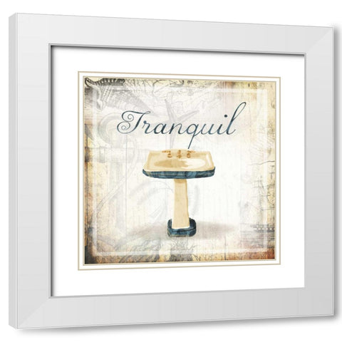 Tranquil Sink White Modern Wood Framed Art Print with Double Matting by Grey, Jace