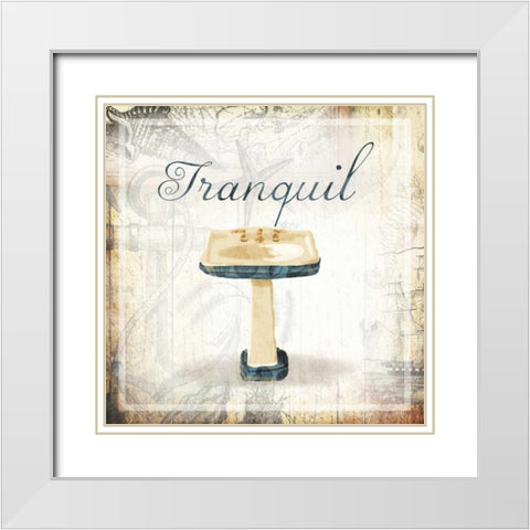 Tranquil Sink White Modern Wood Framed Art Print with Double Matting by Grey, Jace