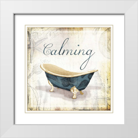 Calming Tub White Modern Wood Framed Art Print with Double Matting by Grey, Jace