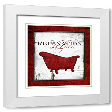 Crimson Relaxation Time White Modern Wood Framed Art Print with Double Matting by Grey, Jace
