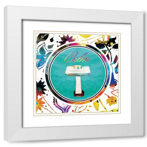 Colorful Calmness White Modern Wood Framed Art Print with Double Matting by Grey, Jace