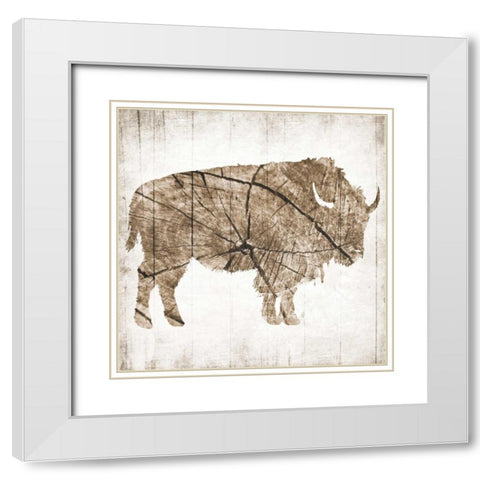 Buffalo Rings White Modern Wood Framed Art Print with Double Matting by Grey, Jace
