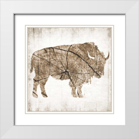 Buffalo Rings White Modern Wood Framed Art Print with Double Matting by Grey, Jace