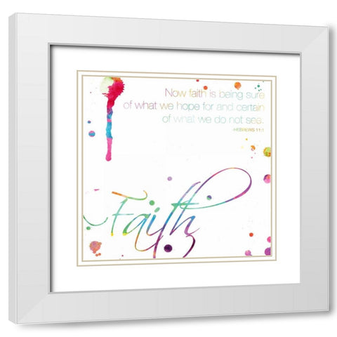 Faith White Modern Wood Framed Art Print with Double Matting by Grey, Jace
