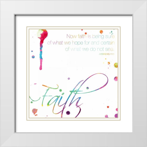 Faith White Modern Wood Framed Art Print with Double Matting by Grey, Jace