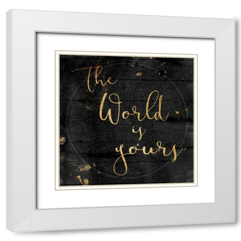 The World Is Yours White Modern Wood Framed Art Print with Double Matting by Grey, Jace