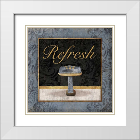 Refreshing Sink White Modern Wood Framed Art Print with Double Matting by Grey, Jace