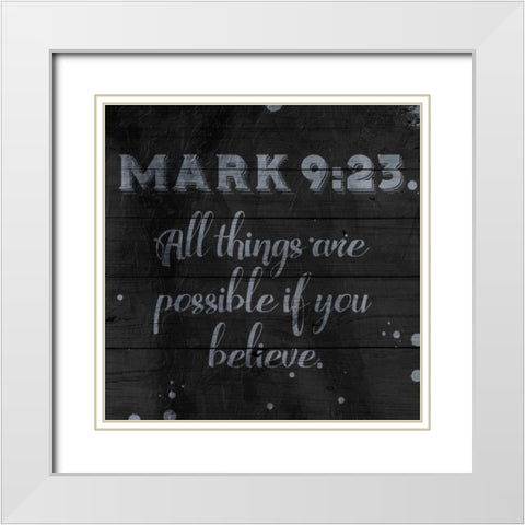 Believe White Modern Wood Framed Art Print with Double Matting by Grey, Jace