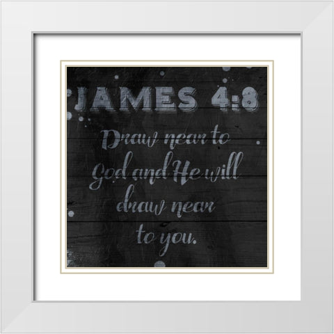 Draw Near White Modern Wood Framed Art Print with Double Matting by Grey, Jace