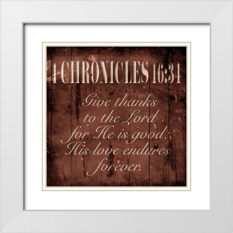 Give Thanks White Modern Wood Framed Art Print with Double Matting by Grey, Jace