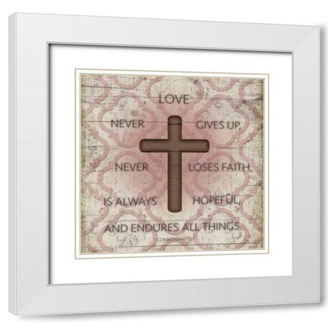 Endures White Modern Wood Framed Art Print with Double Matting by Grey, Jace