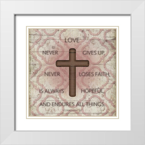 Endures White Modern Wood Framed Art Print with Double Matting by Grey, Jace