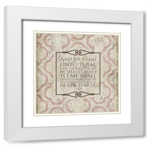 He That Cometh White Modern Wood Framed Art Print with Double Matting by Grey, Jace