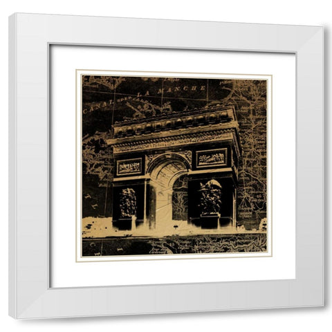 Arc Map White Modern Wood Framed Art Print with Double Matting by Grey, Jace