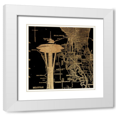 Needle Map White Modern Wood Framed Art Print with Double Matting by Grey, Jace