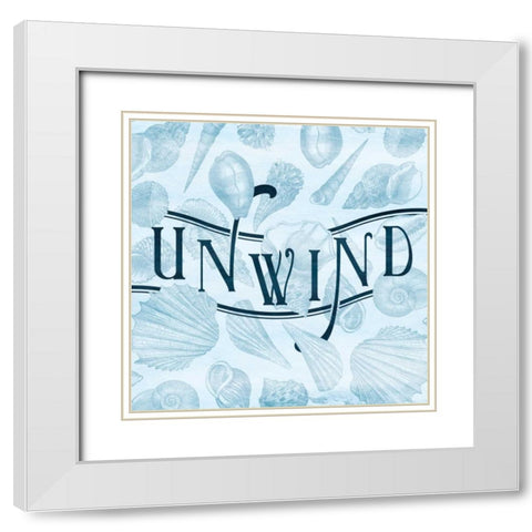 Unwind Shells White Modern Wood Framed Art Print with Double Matting by Grey, Jace
