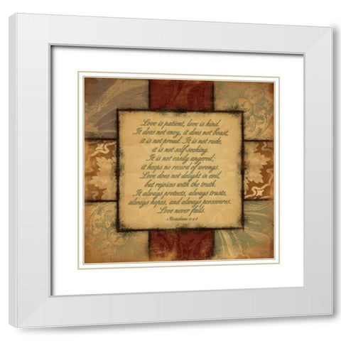 Love Is Kind White Modern Wood Framed Art Print with Double Matting by Grey, Jace