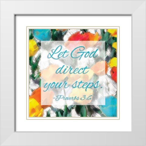 Let God White Modern Wood Framed Art Print with Double Matting by Grey, Jace