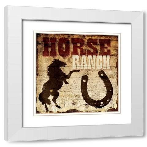 Horse Ranch White Modern Wood Framed Art Print with Double Matting by Grey, Jace