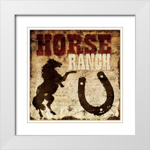 Horse Ranch White Modern Wood Framed Art Print with Double Matting by Grey, Jace