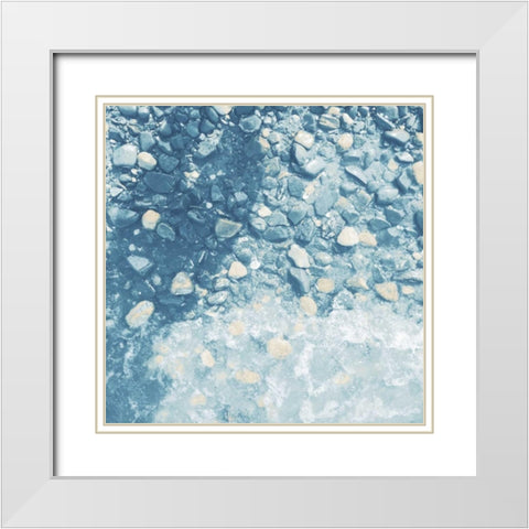 Rocks At Sea White Modern Wood Framed Art Print with Double Matting by Grey, Jace