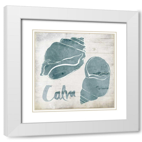 Calm Shells White Modern Wood Framed Art Print with Double Matting by Grey, Jace