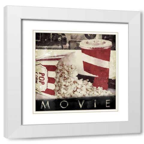 Movie White Modern Wood Framed Art Print with Double Matting by Grey, Jace