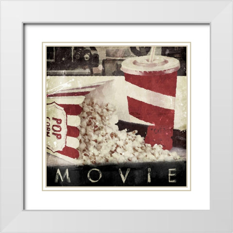 Movie White Modern Wood Framed Art Print with Double Matting by Grey, Jace
