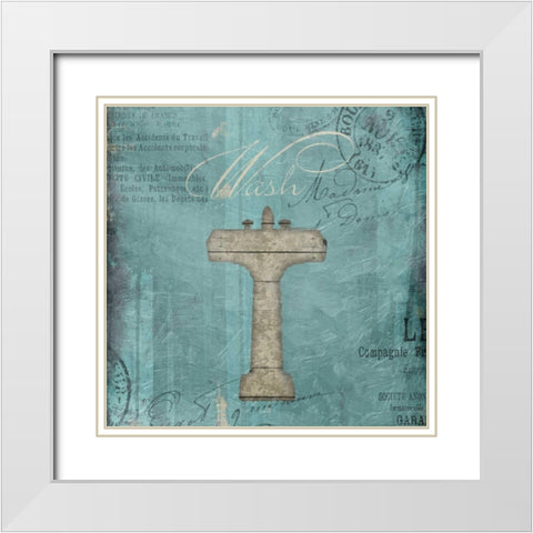 Wash Wood Inprint White Modern Wood Framed Art Print with Double Matting by Grey, Jace