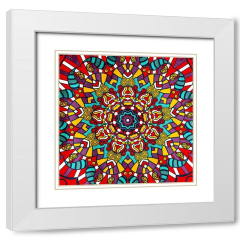 Calm Fire White Modern Wood Framed Art Print with Double Matting by Grey, Jace