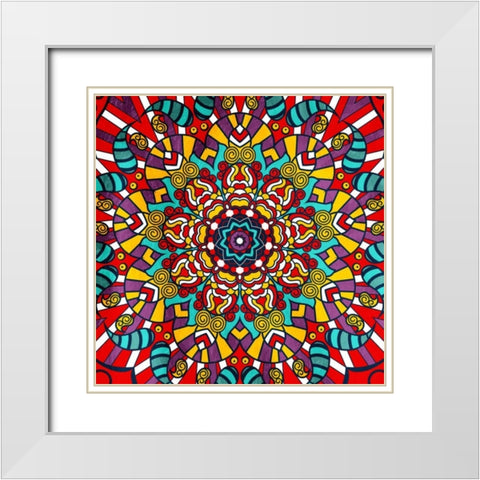 Calm Fire White Modern Wood Framed Art Print with Double Matting by Grey, Jace