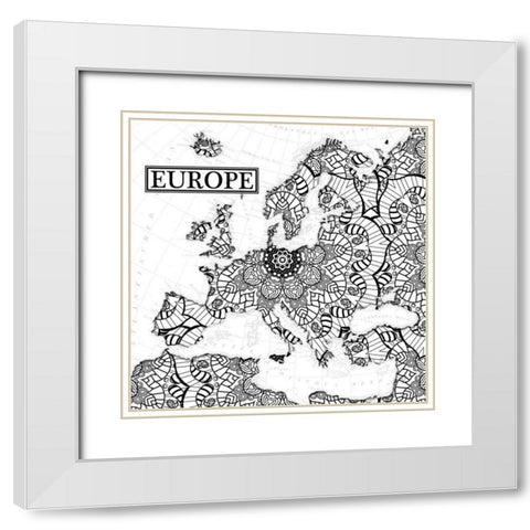 Europe Bloom White Modern Wood Framed Art Print with Double Matting by Grey, Jace