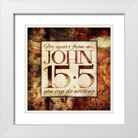 Apart From Me White Modern Wood Framed Art Print with Double Matting by Grey, Jace